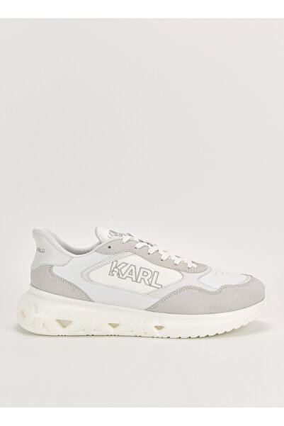 Karl Lagerfeld Beyaz Erkek deri Sneaker K/KITE RUN Karl Logo Lo Lace