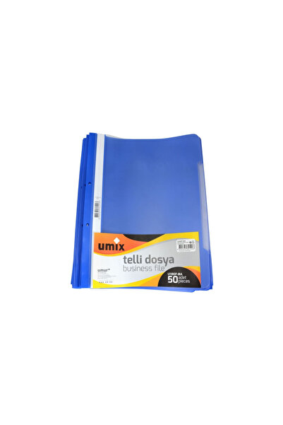 Umix A4 plastic file with rails and perforations, blue, 50 pcs/set