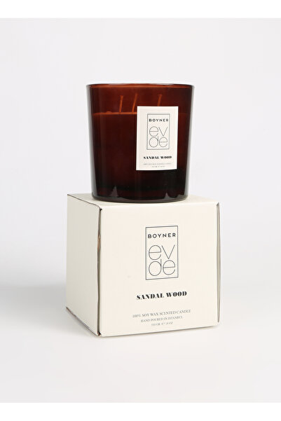 BOYNER EVDE Kahve Mum Orta Boy 526 gr 3 fitil