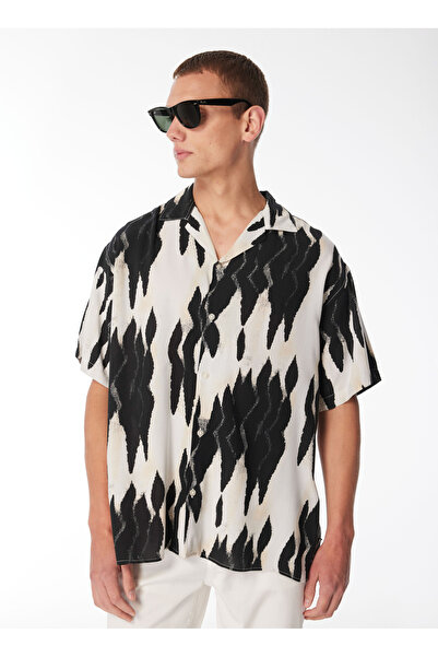 Jack & Jones Relaxed Kırık Beyaz Erkek Gömlek JORLUKE IKO RESORT AOP SHIRT SS