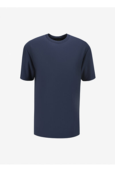 People By Fabrika Bisiklet Yaka Düz İndigo Erkek T-Shirt SPBF4SM-TST5014