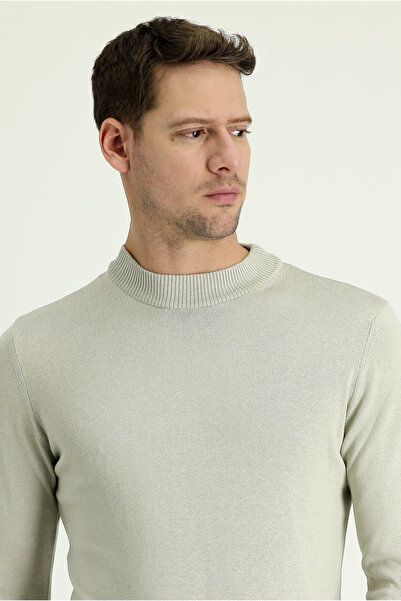 Kiğılı سترة تريكو قطنية بقصة عادية بنصف ياقة مدورة