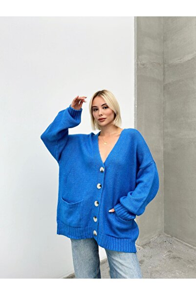 Jeevee Жіночий светр з рукавами-балонками, оверсайз, трикотаж