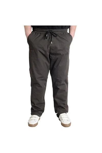 ModeXL مودا XL بنطلون كبير الحجم كتان جوجر ميلانو 21913 كاكي