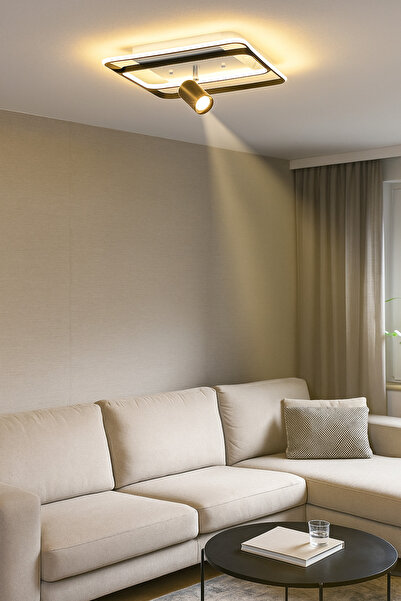 ESSLİGHT Eleni 45 cm Spotlu LED Avize 3 Renk Işık Modlu (Beyaz / Sarı / Gün Işığı)