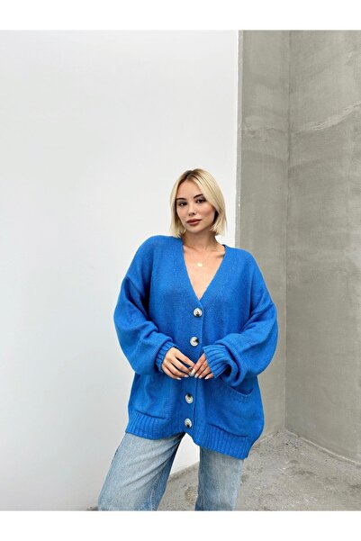 Jeevee Жіночий светр з рукавами-балонками, оверсайз, трикотаж