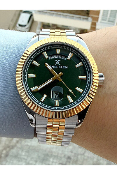 Daniel Klein Kadranı Yeşil Renk Takvimli Erkek Kol Saati