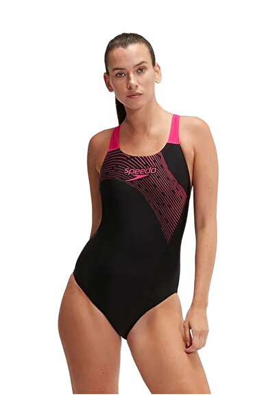 SPEEDO Siyah - Pembe Kadın Mayo 8-1347417215- MEDLEY LOGO MDL