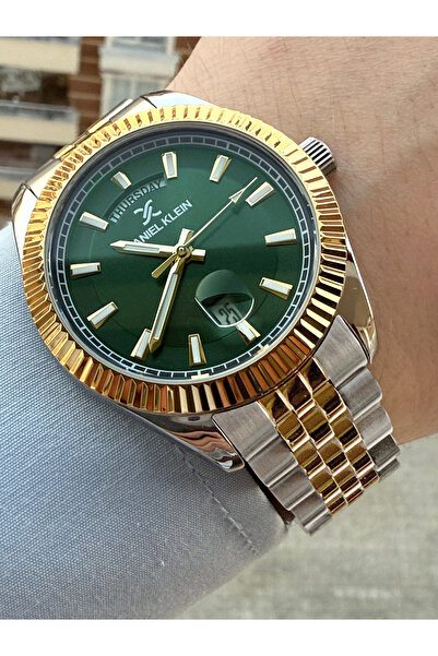 Daniel Klein Kadranı Yeşil Renk Takvimli Erkek Kol Saati