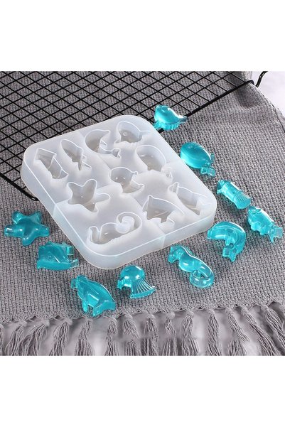 Getshopmini Epoxy Starfish Mold Epoxy Sea Creatures Seahorse Mold Fish Mold Silicone