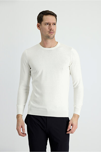 Kiğılı Crew Neck Slim Fit Slim Fit Cotton Knitwear Sweater
