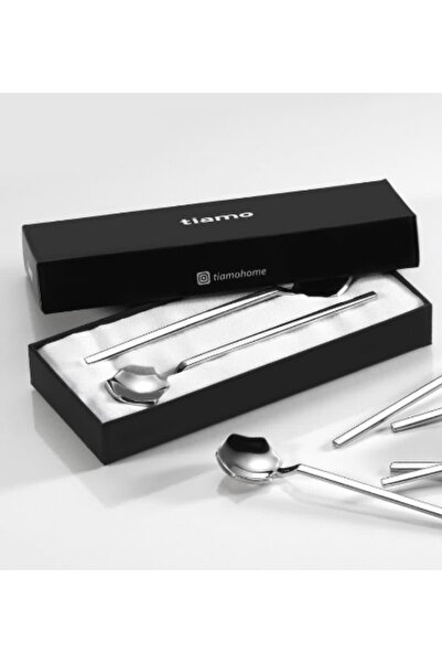 Tiamo Diamond 6-Piece Steel Teaspoon Set