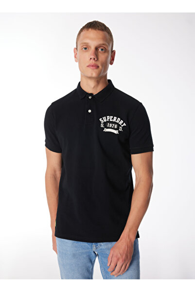SUPERDRY Baskılı Siyah Erkek Polo T-Shirt M1110349A02A_APPLIQUE CLASSIC FIT P