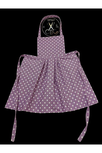 dora ev tekstıl مريلة المطبخ والطاهي باللون الأرجواني المنقط 《قماش البط》