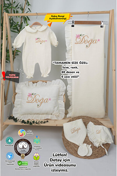 gros shop Yeni Doğan %100 Pamuk Müslin Hastane Çıkış Mevlüt Seti-Takı Yastık(...