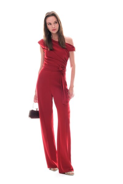 EXPLOSION Düşük Omuz Beli Kuşaklı Tulum