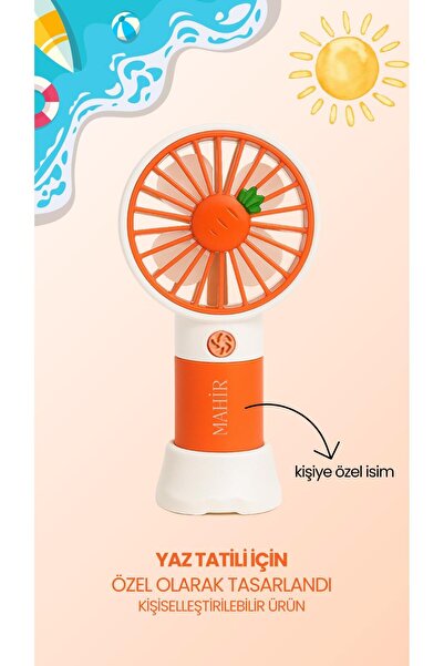 MetaForce Kişiye Özel İsimli Mini Fan Soğutucu Vantilatör Kişiselleştirilmiş Hediyelik Şarjlı Mini Fan