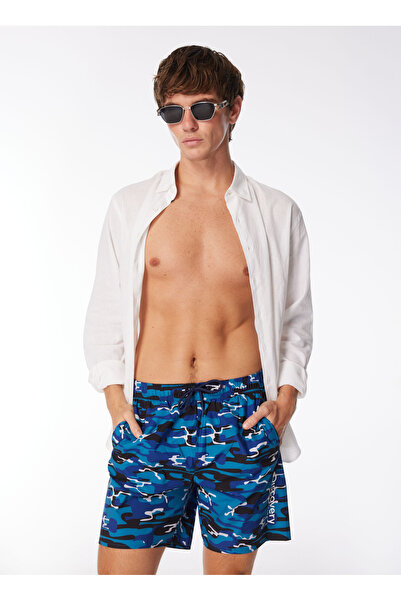 Discovery Expedition Lacivert Erkek Kamuflaj Desenli Şort Mayo D4SM-MY-3822