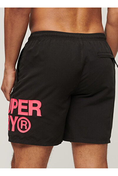 SUPERDRY Siyah Erkek Şort Mayo M3010228A02A_SPORTSWEAR LOGO 17 SW