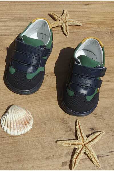 SKY MODA Baby Boy Genuine Leather First Step Orthopedic Stitched Sports Shoes