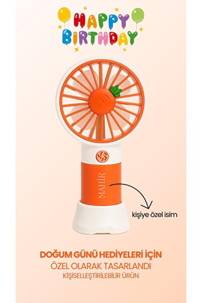 MetaForce Kişiye Özel İsimli Mini Fan Soğutucu Vantilatör Kişiselleştirilmiş Hediyelik Şarjlı Mini Fan