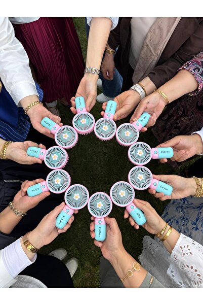 MetaForce Kişiye Özel İsimli Mini Fan Soğutucu Vantilatör Kişiselleştirilmiş Hediyelik Şarjlı Mini Fan