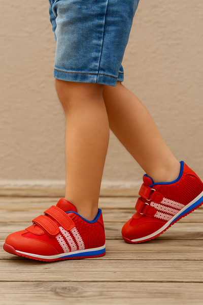 SKY MODA Unisex Bebek İlk Adım Ortopedik Kaymaz Taban Spor Ayakkabı