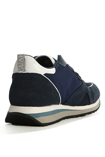 ALBERTO GUARDIANI Navy Blue Suede Leather Sneaker - Thick Sole and Laced G03m 100033