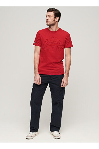 SUPERDRY Bisiklet Yaka Baskılı Kırmızı Erkek T-Shirt M1011908A5OV_EMBOSSED VL T SHIRT