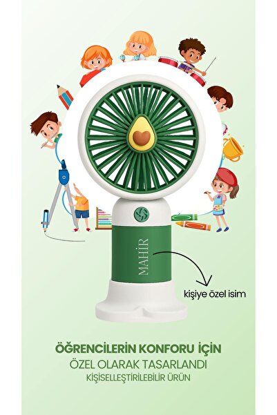 MetaForce Kişiye Özel İsimli Mini Fan Soğutucu Vantilatör Kişiselleştirilmiş Hediyelik Şarjlı Mini Fan