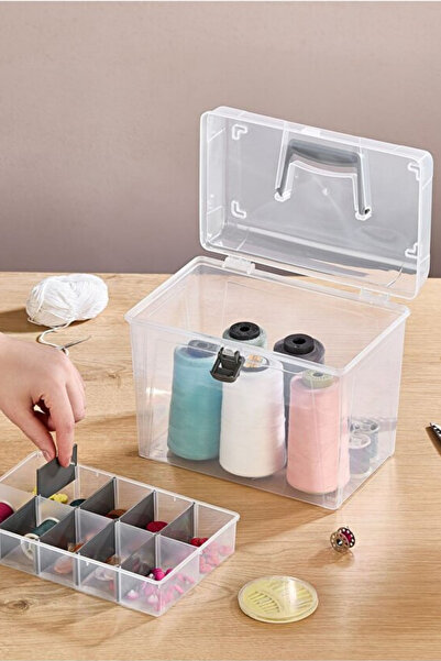 Sunplast Ayarlanabilir Büyük Boy Bölmeli Çok Amaçlı Kutu Hobi Makyaj Takı Org...