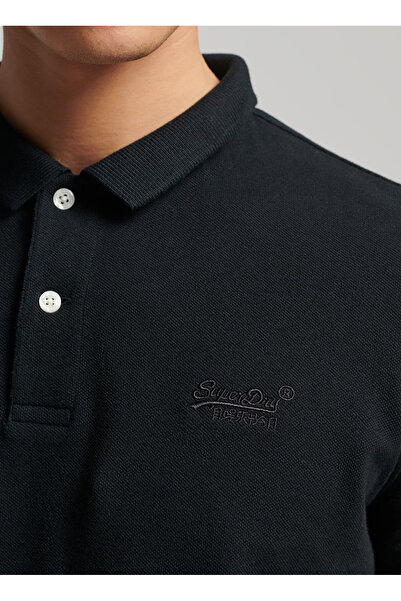 SUPERDRY Düz Siyah Erkek Polo T-Shirt M1110343A02A_CLASSIC PIQUE POLO