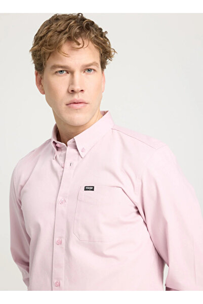 WRANGLER Regular Fit Pembe Erkek Gömlek W241464611 Uzun Kollu Gömlek