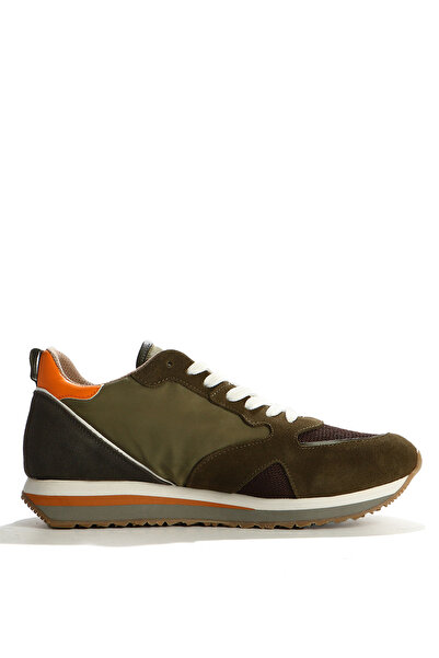 ALBERTO GUARDIANI Haki-Turuncu Erkek deri Sneaker WEN 0092 LOW M