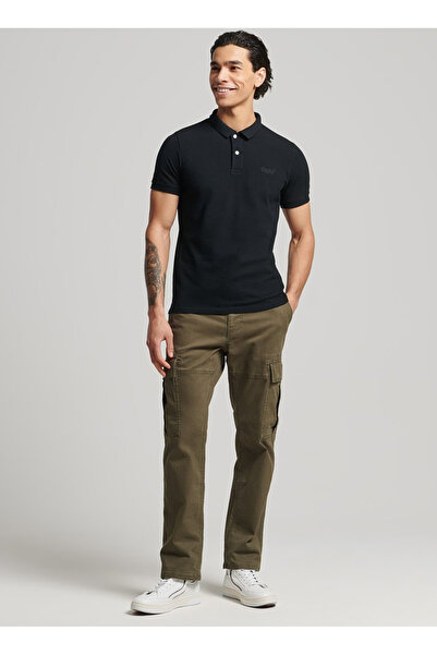 SUPERDRY Düz Siyah Erkek Polo T-Shirt M1110343A02A_CLASSIC PIQUE POLO