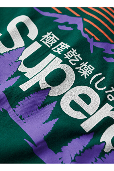SUPERDRY Bisiklet Yaka Baskılı Koyu Yeşil Erkek T-Shirt M1011911A8UM_GREAT OUTDOORS NR GRAP
