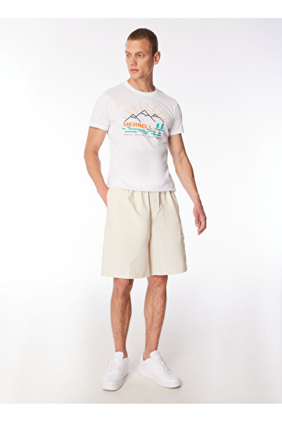 Merrell White Men's O-Neck Regular Fit Printed T-Shirt M4Tobim_Tobi m