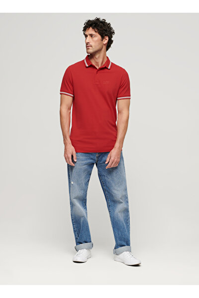 SUPERDRY Düz Kırmızı Erkek Polo T-Shirt M1110387AOMG_SPORTSWEAR RELAXED TIP