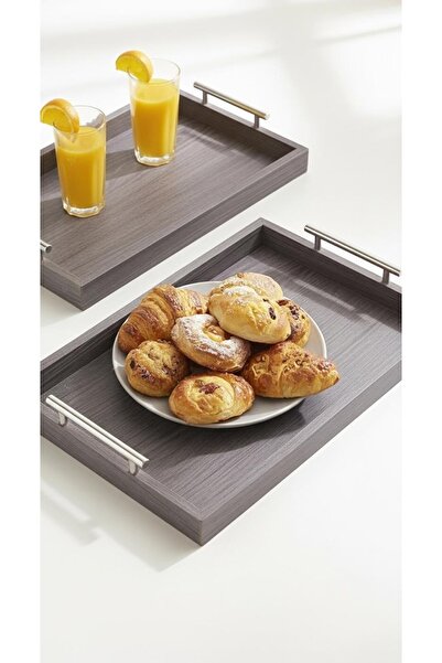 Generic صواني تقديم خشبية فاخرة : الكبير 47×35 سم الصغير 42×30 سم