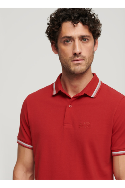 SUPERDRY Düz Kırmızı Erkek Polo T-Shirt M1110387AOMG_SPORTSWEAR RELAXED TIP