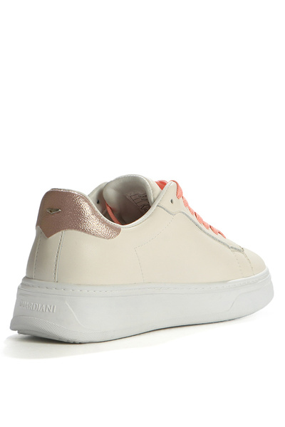 ALBERTO GUARDIANI Women's Beige New Era Lace-Up Leather Sneaker G03G100028