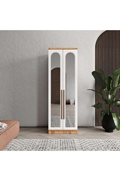 MaceraMobilya 2 Kapaklı Aynalı Komple Mdf Gardırop Genç Ve Yatak Odası