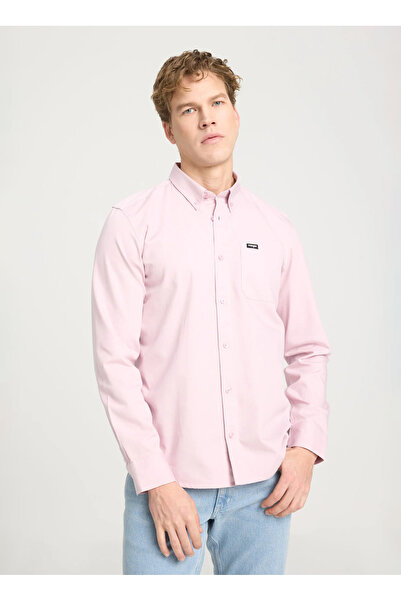 WRANGLER Regular Fit Pembe Erkek Gömlek W241464611 Uzun Kollu Gömlek