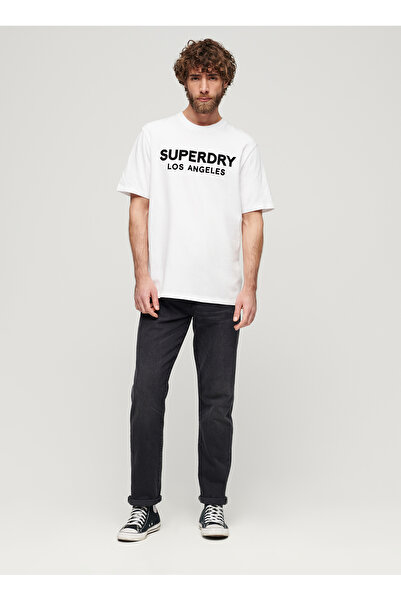 SUPERDRY Bisiklet Yaka Baskılı Beyaz Erkek T-Shirt M6010805AT7X_LUXURY SPORT ...