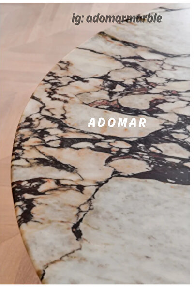 adomarmarblehandmadeandluxury Menekşe Yemek Masası, Gerçek Mermer Masa, Calac...