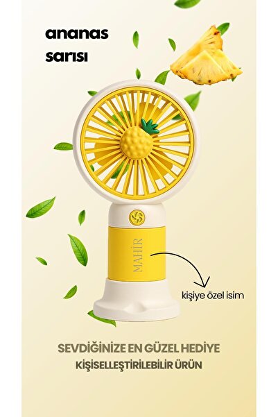 MetaForce Kişiye Özel İsimli Mini Fan Soğutucu Vantilatör Kişiselleştirilmiş Hediyelik Şarjlı Mini Fan