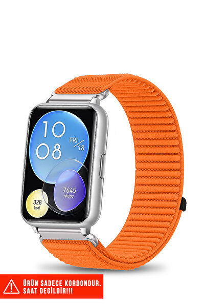 Nezih Case Huawei Watch Fit 2 Uyumlu Hasır Örgü Spor Cırtlı Pratik Naylon Kor...
