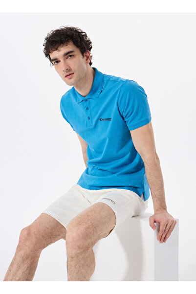 Discovery Expedition Mavi Erkek Polo Yaka Basic Polo T-Shirt D4SM-TST3248