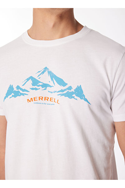 Merrell White Men's O-Neck Regular Fit Printed T-Shirt M4Taurusm_Taurus m