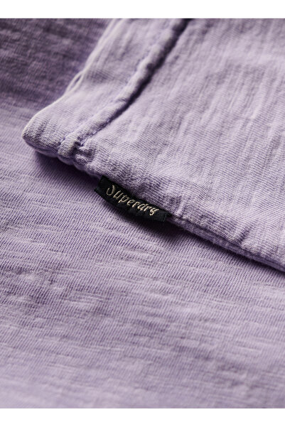 SUPERDRY Bisiklet Yaka Baskılı Mor Erkek T-Shirt M1011904A2AC_CALI STRIPED LOGO T SH